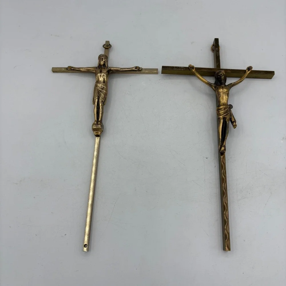 Crucifix Wall Crosses Lot of 2 Religious Decor Church Home 9.75